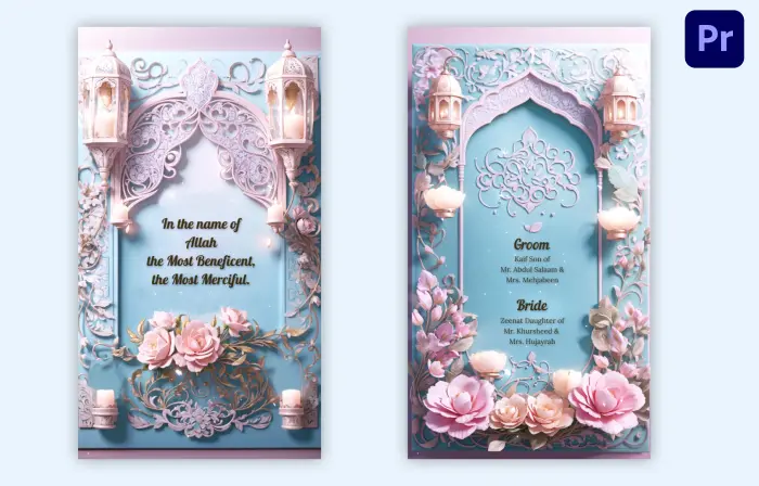 Luxurious 3D Muslim Nikah Invitation Instagram Story